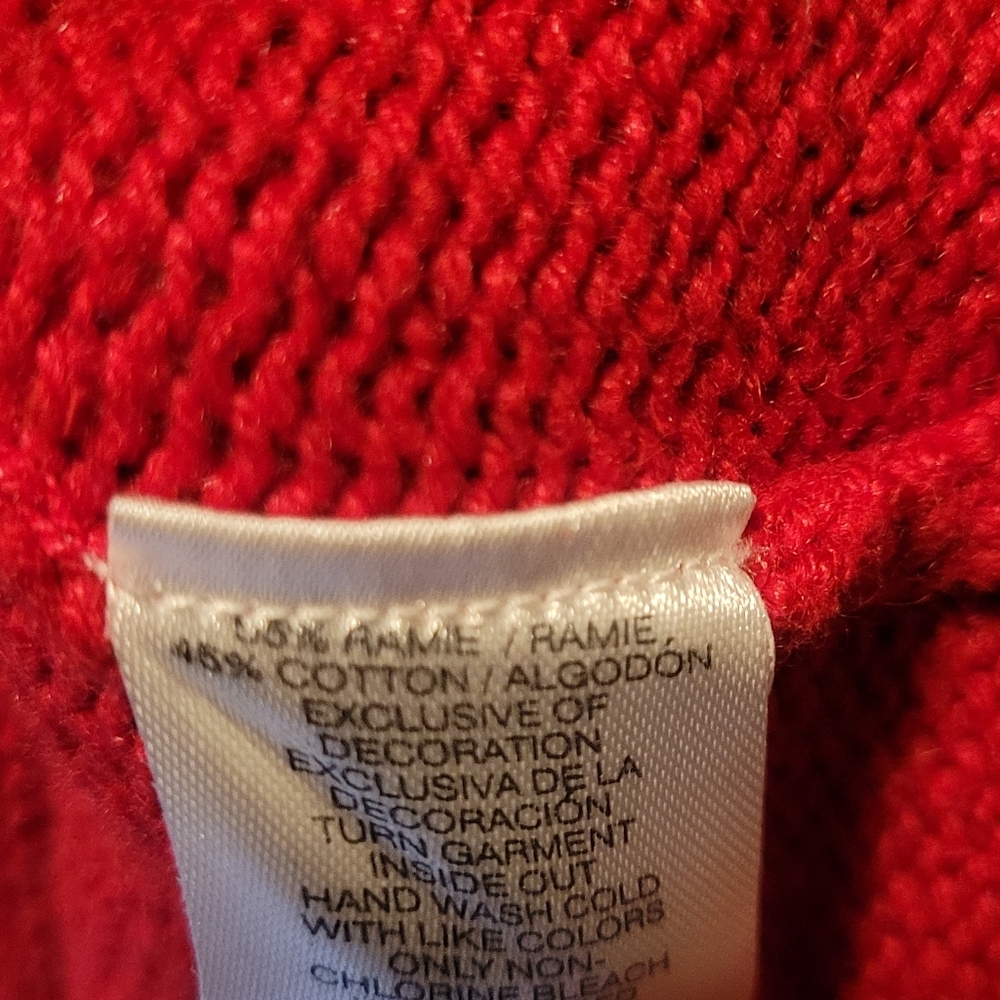 Vintage Ramie And Cotton Festive Scotties Christmas Zip-up Cardigan In Red Sz S - Picture 6 of 6